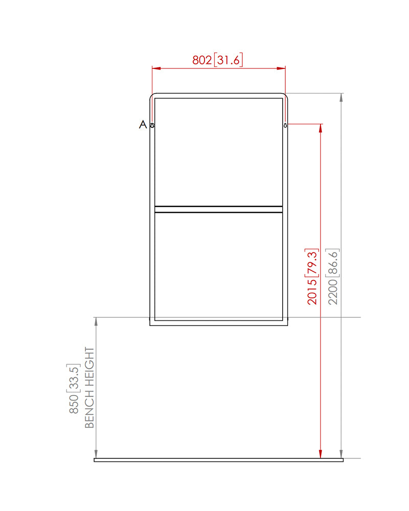 Sienna - Fyrkantig frisörspegel - Svart ram